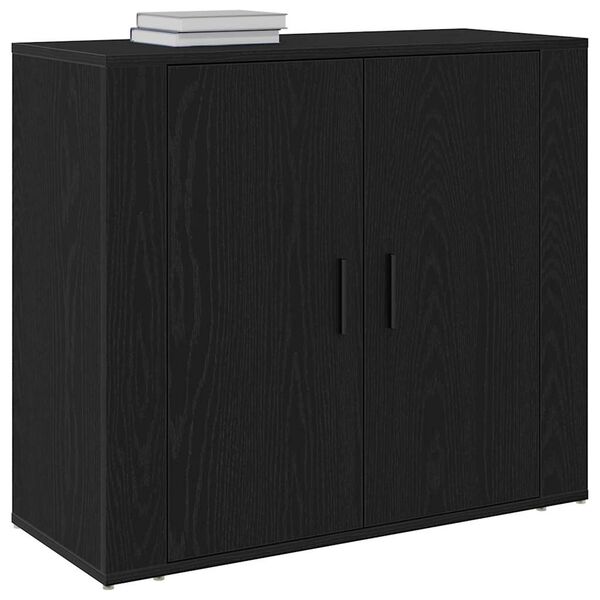vidaXL Credenza Rovere Nero 80 x 33 x 70 cm Legno multistrato