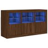 vidaXL Credenza con Luci LED Rovere Marrone 123x37x67 cm