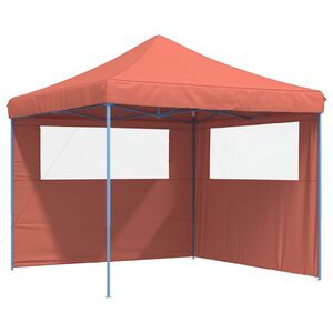 vidaXL Tendone per Feste Pieghevole Pop-Up con 2 Pareti Terracotta