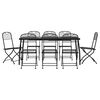 vidaXL Set da Pranzo da Giardino 9pz Antracite in Rete Metallica