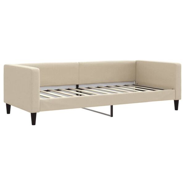 vidaXL Divano Letto Estraibile con Cassetti Crema 90x200 cm in Tessuto