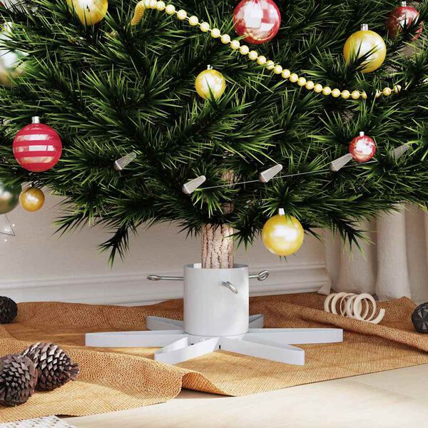 vidaXL Supporto per Albero di Natale Bianco 50 x 50 x 15,5 cm Acciaio