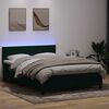 vidaXL Letto a Molle con Materasso e LED Verde Scuro 160x210 cm Velluto