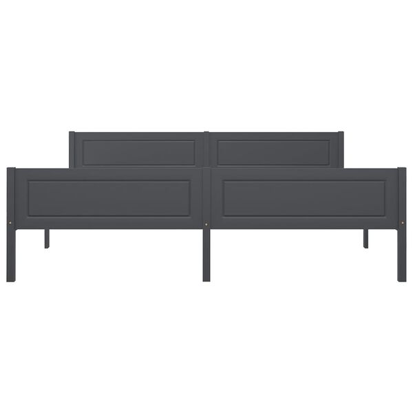 vidaXL Giroletto Grigio in Legno Massello di Pino 180x200 cm