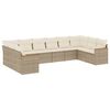 vidaXL Set Divano da Giardino 10 pz con Cuscini Beige in Polyrattan