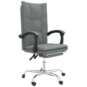 vidaXL Sedia da Ufficio Reclinabile Grigio Scuro in Tessuto