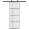 vidaXL Porta Scorrevole con Ferramenta Nera 76x205 cm in Vetro ESG