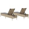 vidaXL Lettini Prendisole 2 pz con Cuscini Beige in Polyrattan