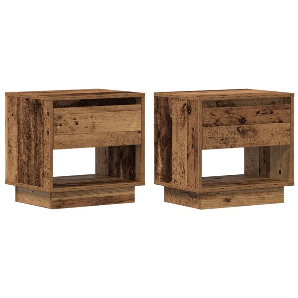 Comodino vidaXL 2 pz Legno Vecchio 45x34x45 cm Legno Ingegnerizzato