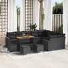 vidaXL Set Divano da Giardino 13 pcs Nero Rattan in Polipropilene