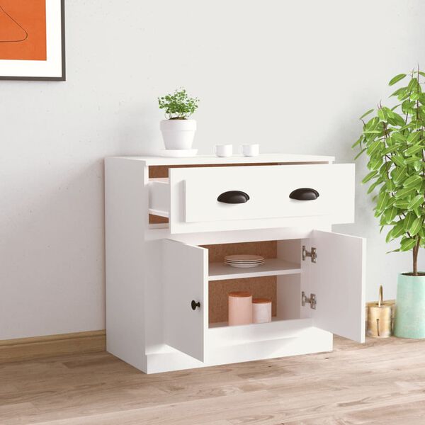 vidaXL Credenza Bianca 70x35,5x67,5 cm in Legno Multistrato