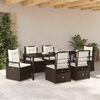 vidaXL Set da Pranzo per Giardino 7 pcs Marrone polyrattan