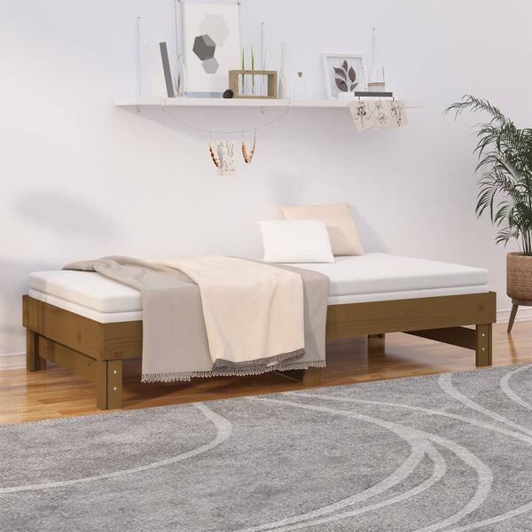 vidaXL Dormeuse Estraibile Ambra 2x(75x190) cm Legno Massello di Pino