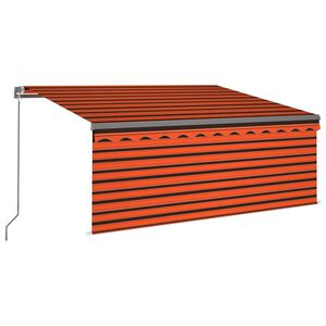 vidaXL Tenda da Sole Retrattile Manuale LED 3,5x2,5m Arancione Marrone