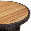 vidaXL Set Pranzo da Giardino 3 pz con Cuscini Nero Polyrattan Acacia