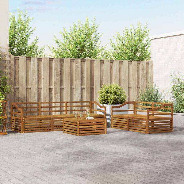 vidaXL Set di divani da esterno 6 pcs Naturale