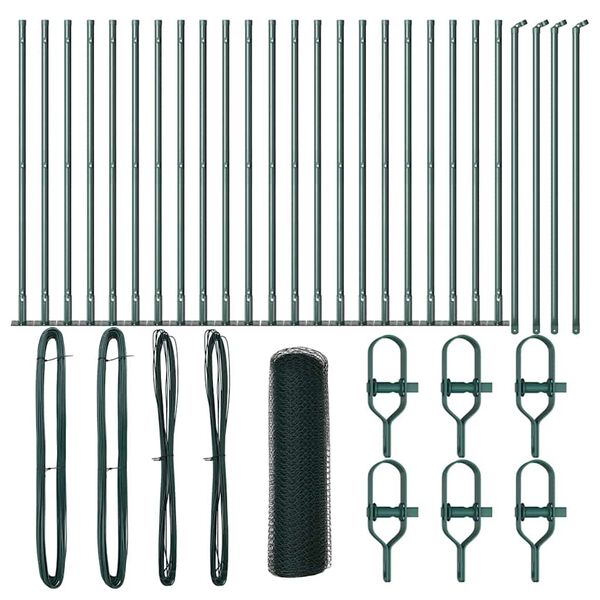 vidaXL Palo della recinzione Verde 50 x 0,5 m (maglia 13 mm)