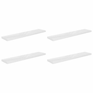 vidaXL Scaffali a Parete 4 pz Bianco Lucido 120x23,5x3,8 cm in MDF
