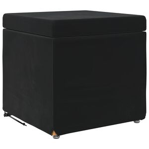 vidaXL Pouf Nero 41 x 41 x 40 cm Velluto e Legno Ingegnerizzato