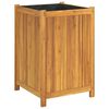 vidaXL Fioriera Giardino con Rivestimento 50x50x75 cm Massello Acacia