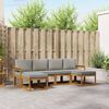 vidaXL Set di divani da esterno 6 pcs Grigio Naturale e Chiaro