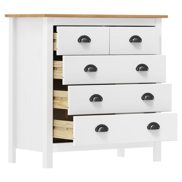 vidaXL Credenza Hill Bianca 79x40x80 cm in Legno Massello di Pino