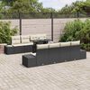 vidaXL Set Divano da Giardino 9 pcs Nero e Crema polyrattan