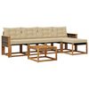 vidaXL Set di divani da esterno con cuscino 6 pcs Naturale e Beige