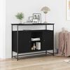 vidaXL Credenza Rovere Nero 100 x 35 x 80 cm Legno multistrato