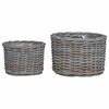 vidaXL Cestino per Piante con archiviazione 2 pcs Grigio Rattan Kubu