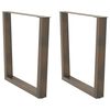 vidaXL Gambe per tavolo da pranzo a forma di V 2 pz in acciaio naturale 80x(72-73,3) cm
