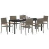 vidaXL Set da Pranzo per Giardino con cuscino 7 pcs Grigio polyrattan