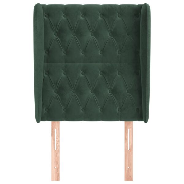 vidaXL Testiera ad Orecchio Verde Scuro 83x23x118/128 cm in Velluto