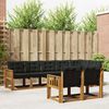 vidaXL Set di divani da esterno con cuscino 8 pcs Naturale e Nero