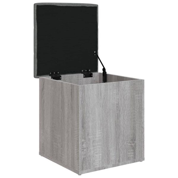 vidaXL Panca Portaoggetti Grigio Sonoma 42x42x45 cm Legno Multistrato