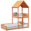 vidaXL Letto a Castello con Tetto Marrone Cera 90x190 cm Massello Pino