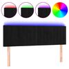 vidaXL Testiera a LED Nera 144x5x78/88 cm in Velluto