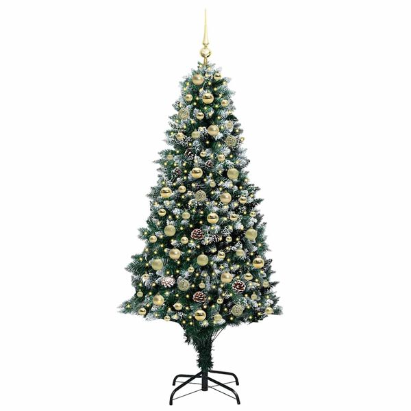 vidaXL Albero di Natale artificiale con 300 LED Verde 180 cm