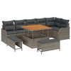vidaXL Set Divano da Giardino con cuscino 9 pcs Grigio polyrattan