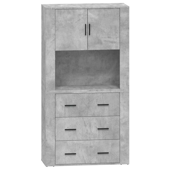 vidaXL Credenza Grigio Cemento in Legno Multistrato