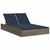 vidaXL Lettino prendisole doppio con Cuscini in Polyrattan Grigio