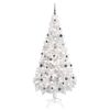 vidaXL Albero di Natale Preilluminato con Palline Bianco 180 cm PVC