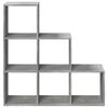 vidaXL Libreria Divisorio 3Ripiani Grigio Cemento 99x29x99 Truciolato