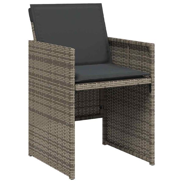vidaXL Set da Pranzo da Giardino 15 pz con Cuscini Grigio Polyrattan