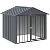 vidaXL Casetta per Cani con Tetto Nero 117x103x102 cm Acciaio Zincato