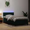 vidaXL Letto a Molle con Materasso e LED Verde Scuro 80x220 cm Velluto