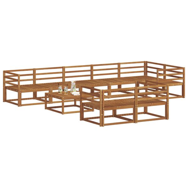vidaXL Set di divani da esterno 9 pcs Naturale