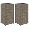vidaXL Fioriere da Giardino 2 pz Grigie 30x30x60 cm in Polyrattan