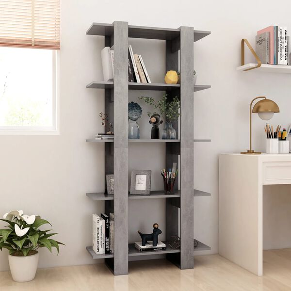 vidaXL Libreria/Divisorio Grigio Cemento 80x30x160 cm in Truciolato