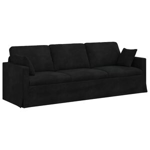 vidaXL Divano Nero 228 x 78 x 80 cm Velluto